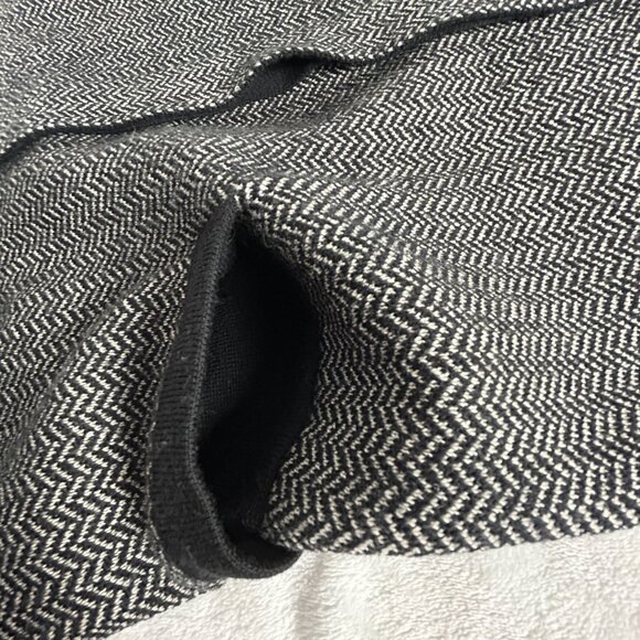 Linda Allard Ellen Tracy Womens Tunic Cardigan Sweater Herringbone Black Medium - Picture 6 of 7